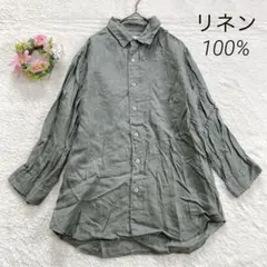 【A DAY IN THE LIFE】 リネン レギュラーカラー シャツ (M)