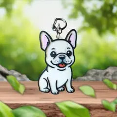 フレンチブルドッグ キーホルダー 3Dプリンタ オリジナルデザイン ハンドメイド