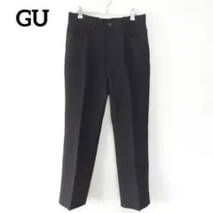 GU/ジーユー/センタープレスストレートパンツ/ 　M/ブラック