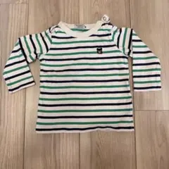 DOUBLE. ミキハウス ストライプ 長袖Tシャツ 80cm