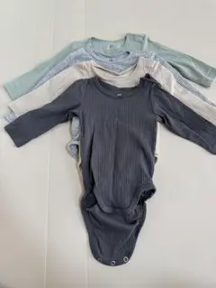 オーガニックコットン リブ編みロンパース 4枚セット　h&m