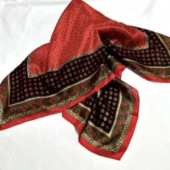 シルクスカーフ　大判　赤と黒　シルク100%