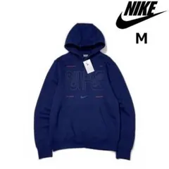 ナイキ パーカー US購入 裏起毛 カジュアル 立体ロゴ(M)紺 180814