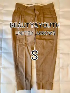 B&Y メンズ ワイド テーパード アンクル パンツ S ベージュ