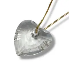 美品 スワロフスキー ネックレス ハート クリスタル 大ぶり ヴィンテージ