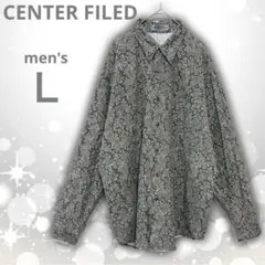 美品　CENTER FILED　ペイズリー柄　総柄　長袖 シャツ　グレー系　Ｌ