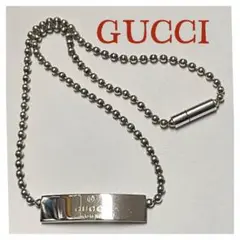 【良品】GUCCIグッチ　プレート　ボールチェーン　チョーカー　❤︎
