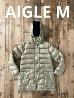 AIGLE エーグル ダウンジャケット ダウンコート M 金 ベージュ