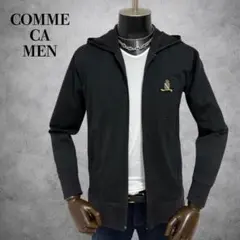 COMME CA MEN ジップアップパーカー　黒　ブラック　トップス
