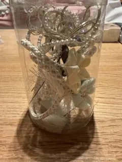 髪飾り♡パール♡花モチーフ 水色