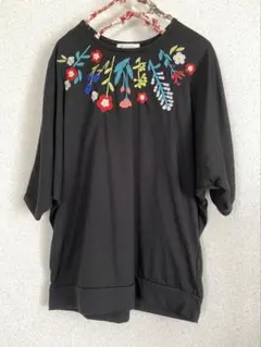 夏　半袖　七分袖　ソウルベリー　Tシャツ　ドルマンスリーブ 刺繍　花柄