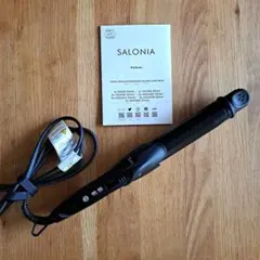 SALONIA 2wayストレート&カールヘアアイロン32㎜　ブラック　説明書付
