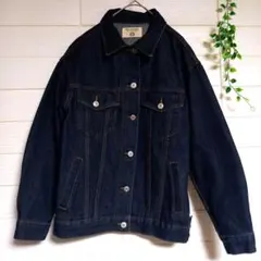 Emaexciteレディースダークデニム ボタンフロントジャケット　M