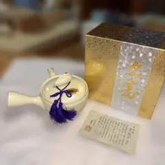 深蒸し急須 鶴　陶器製　お茶