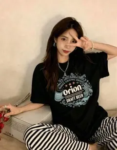 Orion プリント Tシャツ ブラック