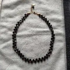 ブラッククリスタルビーズネックレス