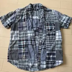 BEAMS パッチワーク チェック 半袖シャツ Sサイズのサムネイル