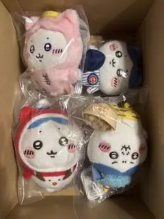 【100％寄付】ちいかわ ハチワレ マスコット まとめ売り ぬいぐるみ 4体