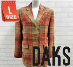 ★美品★ DAKS チェック柄 テーラードジャケット シルク＆リネン 日本製