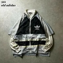 90s oldアディダスドッキングトラックジャケット トレフォイル刺繍希少y2k