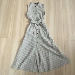 【美品】ZARA ザラ　ロングワンピース　ノースリーブ リボン　羽織り　Aライン