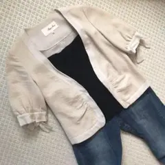 アバハウス 春夏用 上着 ボレロ ノーカラージャケット