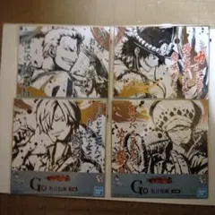 ワンピース キャラクター モノクロアート色紙 4枚セット