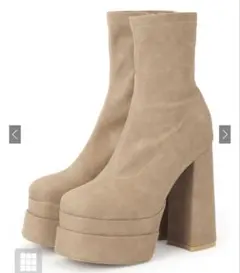 チャンキーヒール厚底ショートブーツ　gd1583 grl