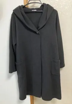 GLACIER フード付き黒ロングコート Lサイズ
