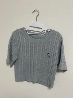 GRL ロゴ刺繍ケーブル編みニットトップス