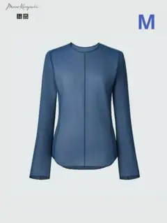 ユニクロ　マメクロゴウチ　シアークルーネックT　ブルー