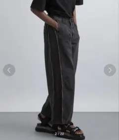 完売品 HARE サイドジップワイドデニムパンツ 変形パンツ