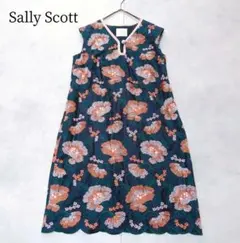 超希少✨サリースコット 総刺繍 ワンピース チュニック スカラップ 花柄
