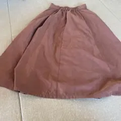 ブラウン色　フレアスカート ボタン付き　シンプル無地c.o.L.Z.A