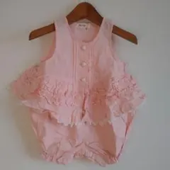 未使用タグ付きPopeye フリル付きピンクロンパース 新作タグ付き