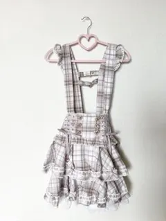 LIZLISA はしごリボンチェックティアードスカパン