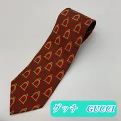 GUCCI グッチ ネクタイ ホースビットモチーフ ボルドー 総柄