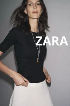 【新品タグ付き】ZARA トップス レディース Tシャツ ブラック