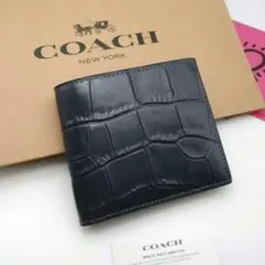 新品　COACH　折り財布　メンズ　人気の小銭入れ付き