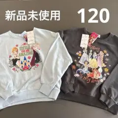 新品未使用　アナとエルサ ディズニープリンセス　トレーナー ライトブルー　120