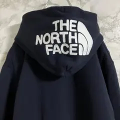 《希少　リアビュー》ザノースフェイス　裏起毛フルジップパーカー　Ｌ　ネイビー