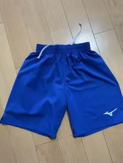 Mizuno 青 ハーフパンツ ウエスト紐付き　150