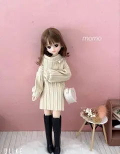 22cmドール服 ハート型バッグ×ニットワンピ♡コーデセット