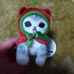 赤色　mofusand　カエルにゃんマスコット　モフサンド