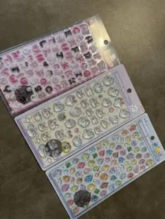 ハローキティ文字・モモンガ・しずくちゃんボンボンドロップシール 3枚セット