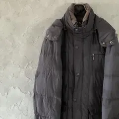 ヴィンテージ　ジャケット　中綿　フルジップ　シンプル　グレー　無地　古着　LO9