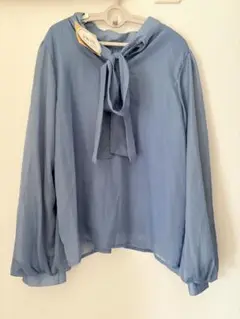 mouth valley ブラウス ブルー系 新品タグ付き