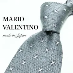 【極美品】 MARIO VALENTINO 小紋柄 ネクタイ グレー シンプル