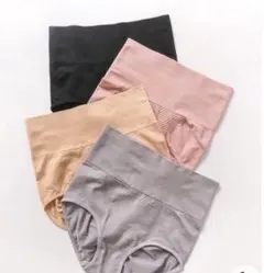 新品レディース美形ショーツ深ばきハイウエストお腹まで包む下着4枚セット