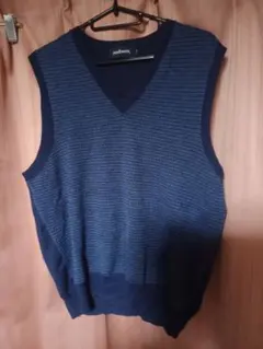 NEW YORKER ネイビー Vネック ベスト L